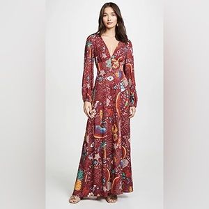 FARM Rio Burgundy Borogodo Maxi Dress